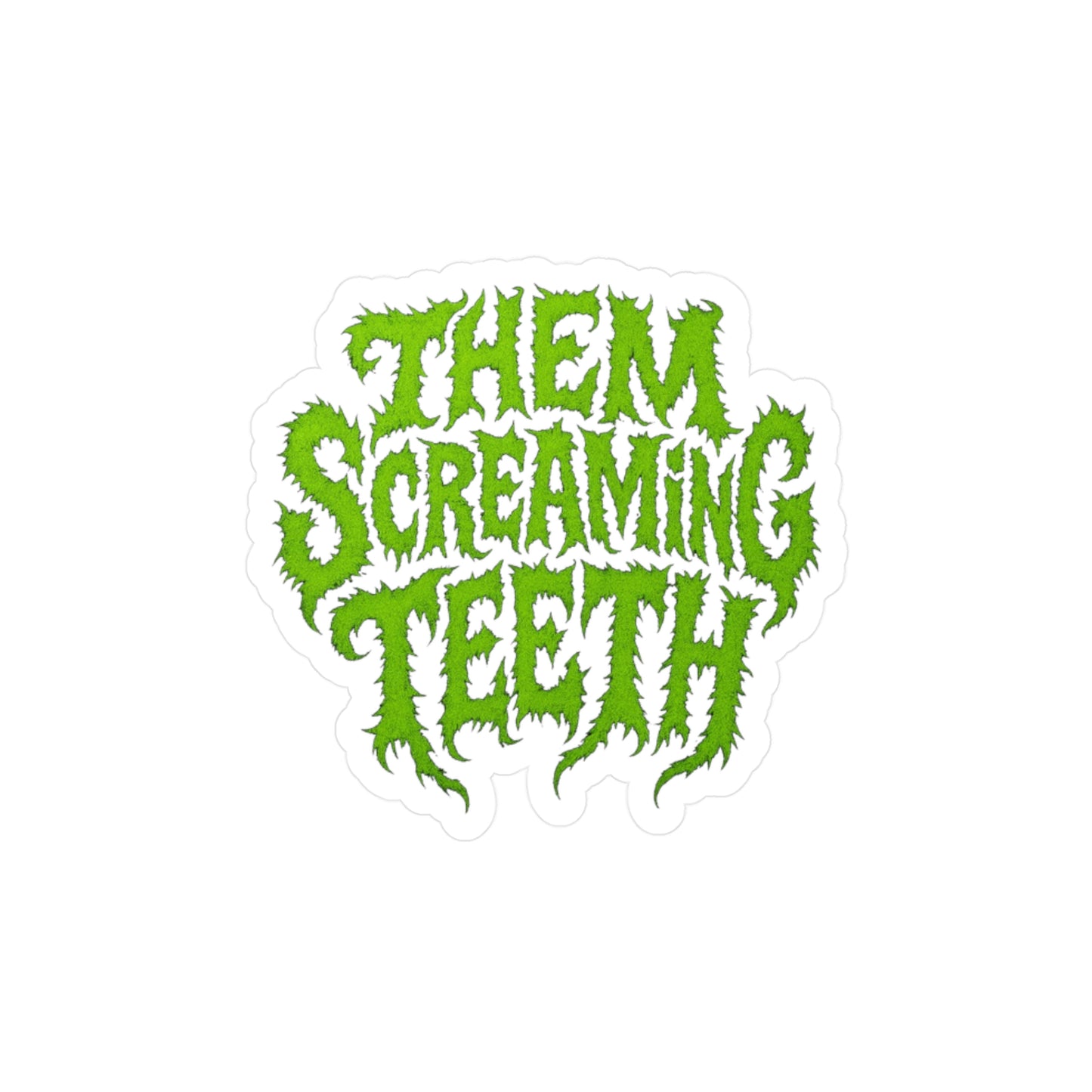 Them Screaming Teeth, Kiss-Cut Sticker (Small)