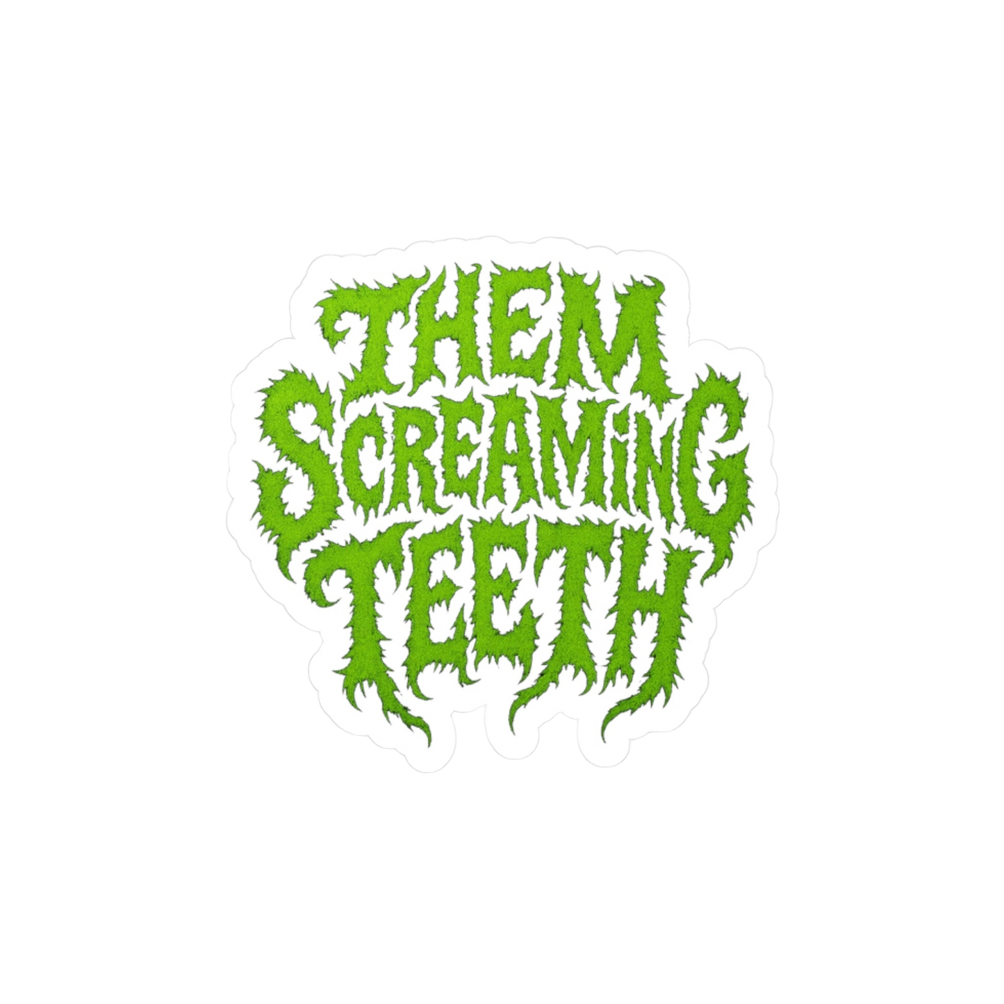Them Screaming Teeth, Kiss-Cut Sticker (Small)